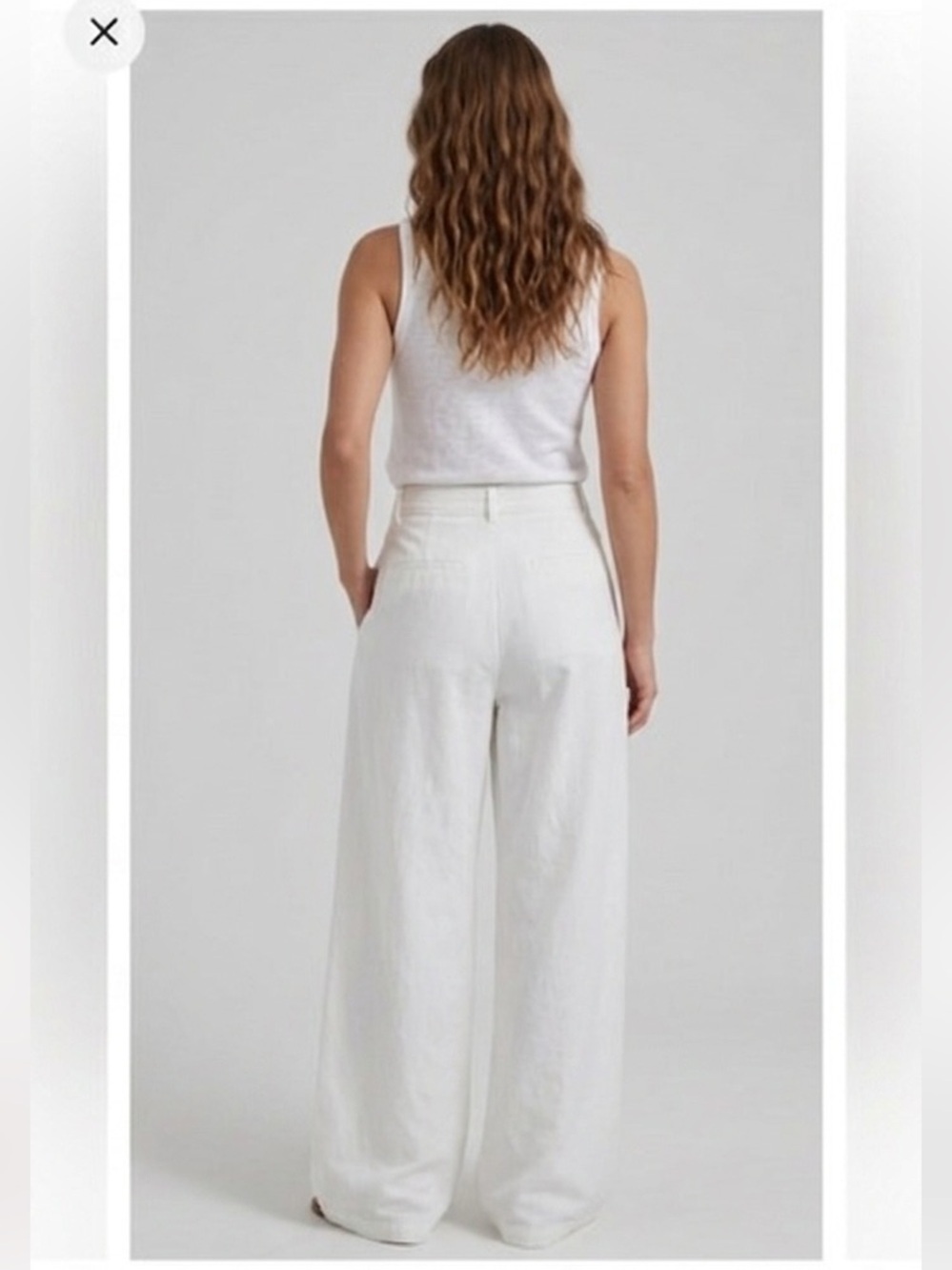 The Frankie Shop Nolan Pleated Denim Trousers- White - Picture 3 of 17